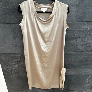 Nili Lotan Champagne Color Silk Shift Dress Size S
